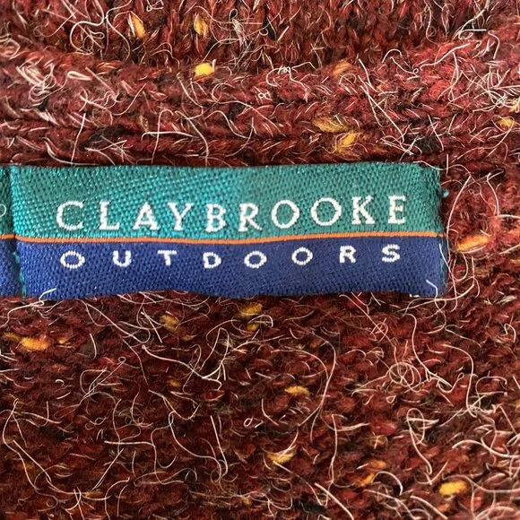 Vintage Claybrooke Wool Cardigan Rust Shag Kurt Cobain Grunge Grandpa Sweater-M
